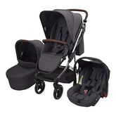 Carrinho Travel System TRIO Como 4 - Linha Tradicional Powder (com Moisés + Bebê Conforto + Adaptador + Bolsa)