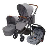 Carrinho Travel System TRIO Como 4 Asphalt - Linha Diamond (com Moisés + Bebê Conforto + Adaptador + Bolsa)